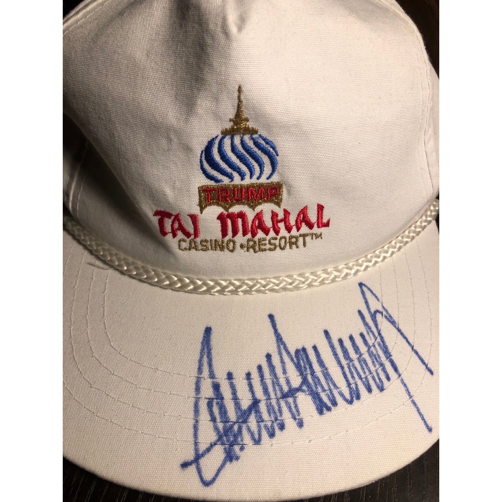 Vintage Donald Trump Taj Mahal Signed Hat One Of‎ A Kind